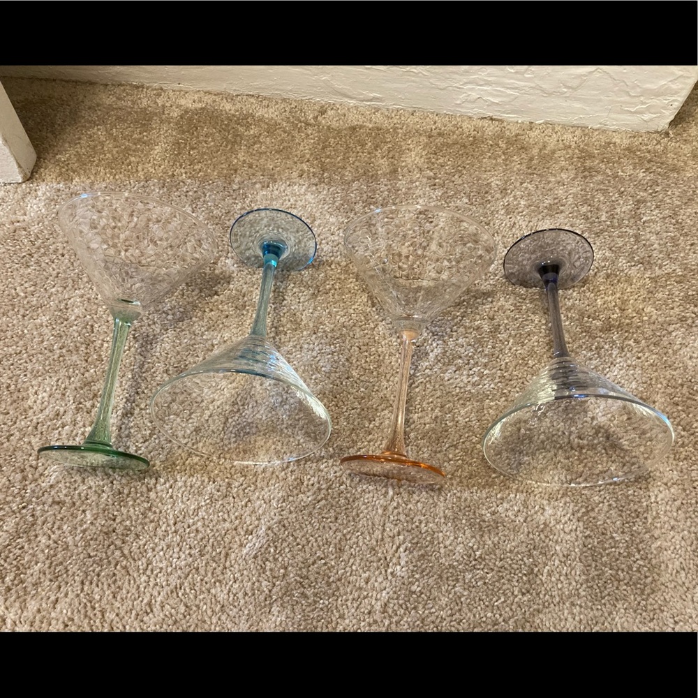 Set of 4 Multi-Colored Martini Glasses - Picture 5 of 8